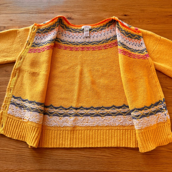 Sundance Fireside Fair Isle Yellow Cardigan Sweater Size S - Picture 9 of 9